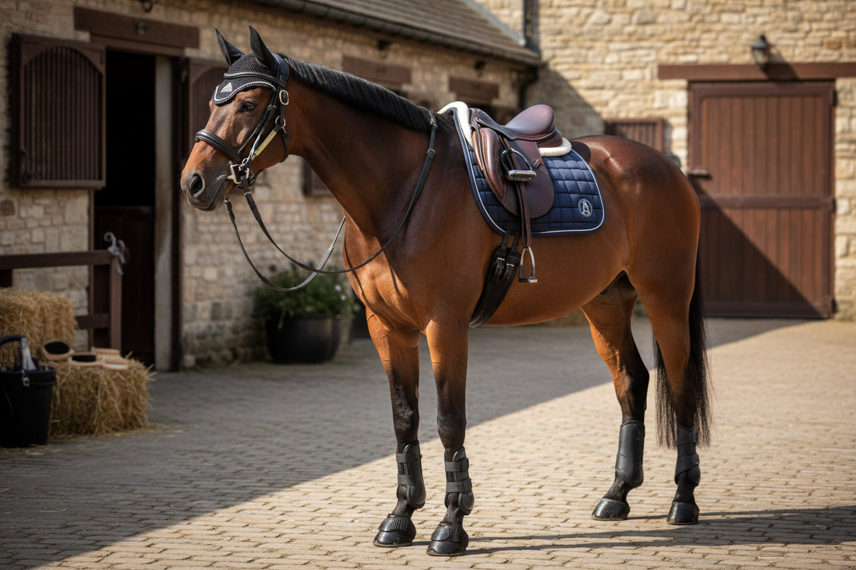 create a tack items inclue head collar fly hood horse boot onhorse